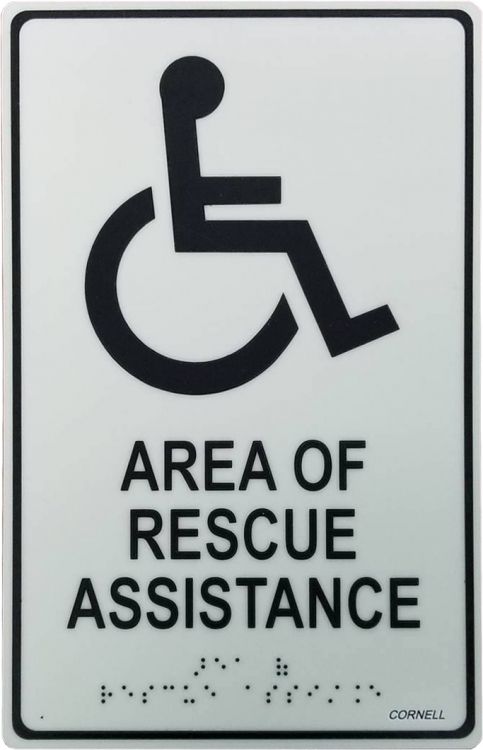 Photolum Rescue Sign---Braille. Comes With Double-Stick Tape