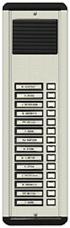 14 Plast But L/S Panel-Surf-Al. Mounts Right On Surface Of The Wall. Requires No Backbox. Has Plastic Buttons/Plastic Grille