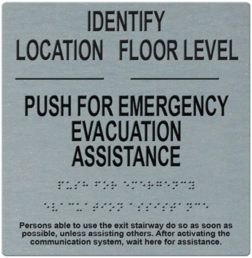 Instruction+Location Wall Sign with Self-Stick Backing