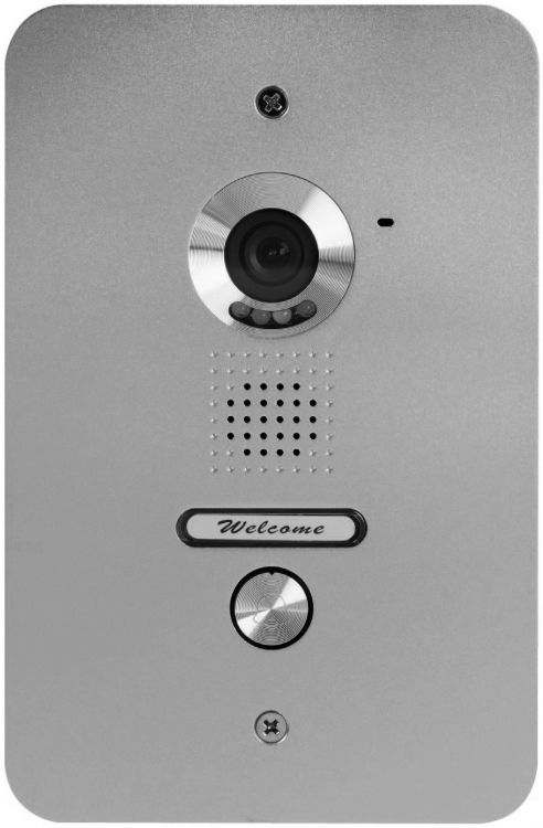 1-Button Color Video Entry Panel (Flush-Mount) in Metallic Silver Finish