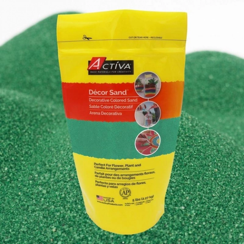 déCor Sand™ Decorative Colored Sand, Forest Green, 5 Lb (2.27 Kg) Reclosable