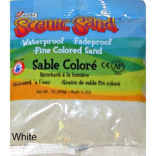 Scenic Sand Craft Colored Sand, White, 1 Lb (454 G) Bag