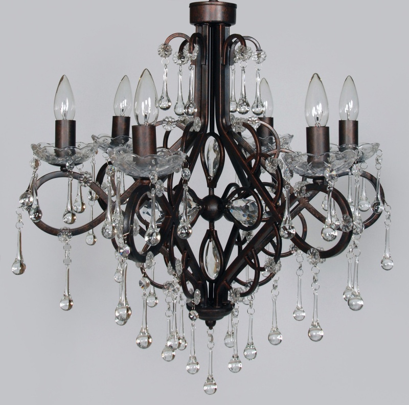 Sorleona Iron and Crystal Chandelier