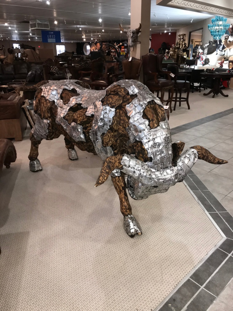 Wooden Bull With Aluminum