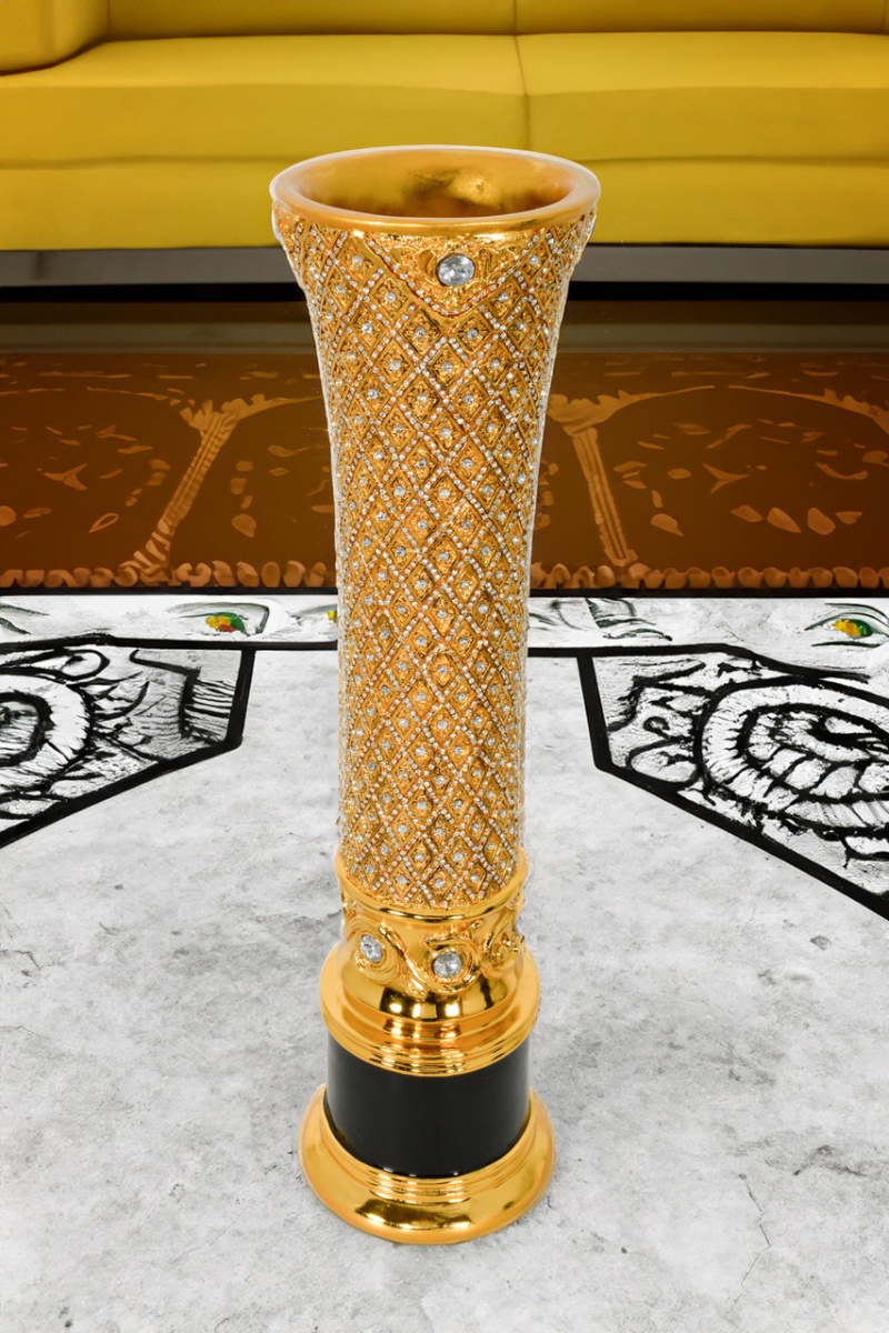 Czar Fluted Crystal Tall Table Vase 24h