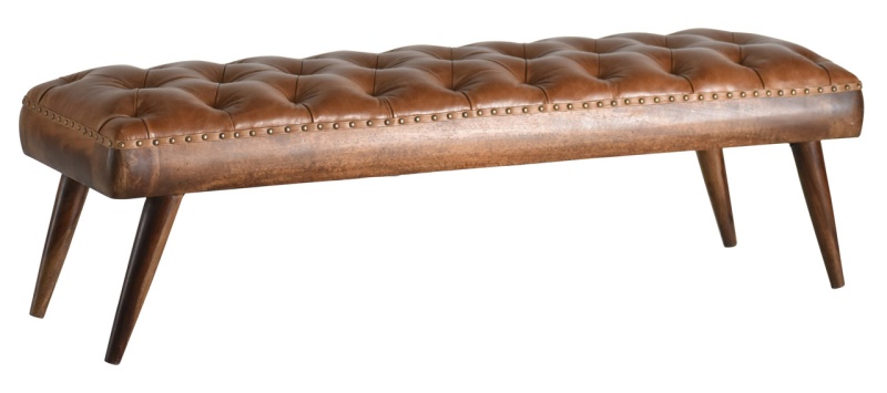 Mountain Tannery Leather Bench Ottoman 60 Inch