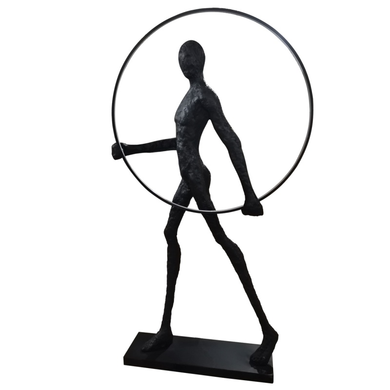 Modern Black Man With Hoop Statue