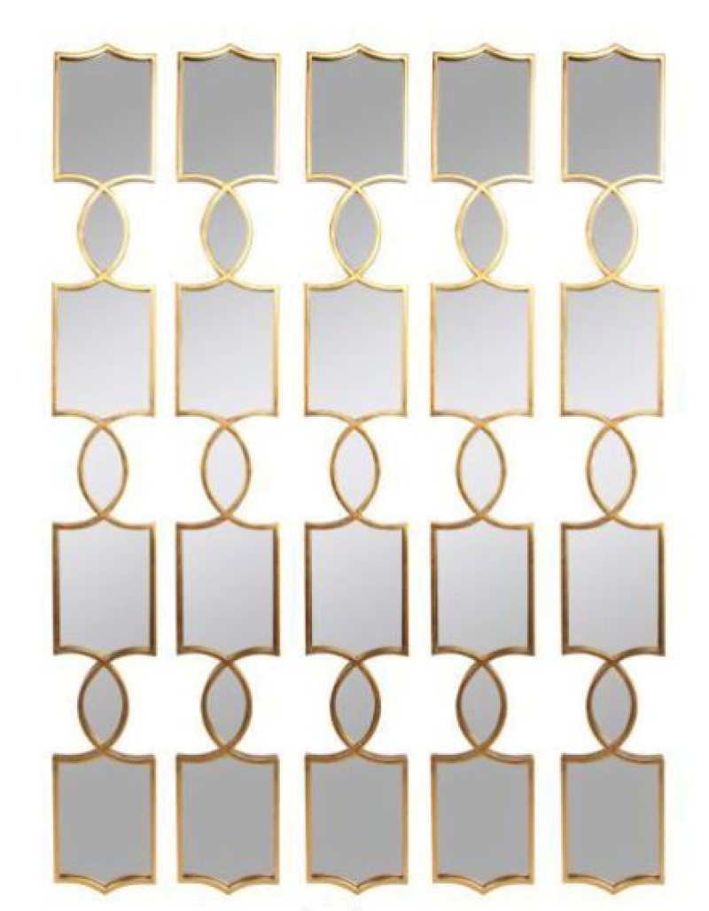 Geometrical Gold Mirrored Wall Decor Set