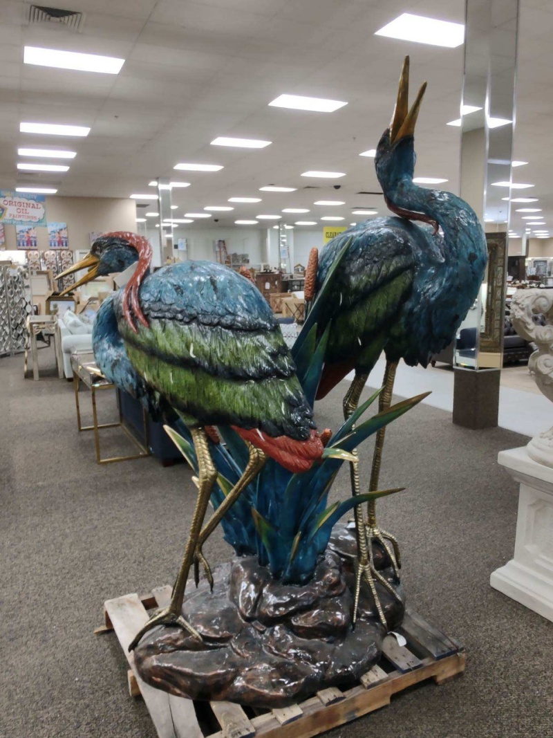 Two Herons Fountain In Special Patina