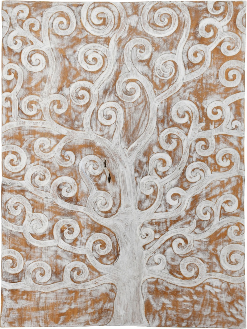 Tree Of Life Carved Teak Wall D?Cor