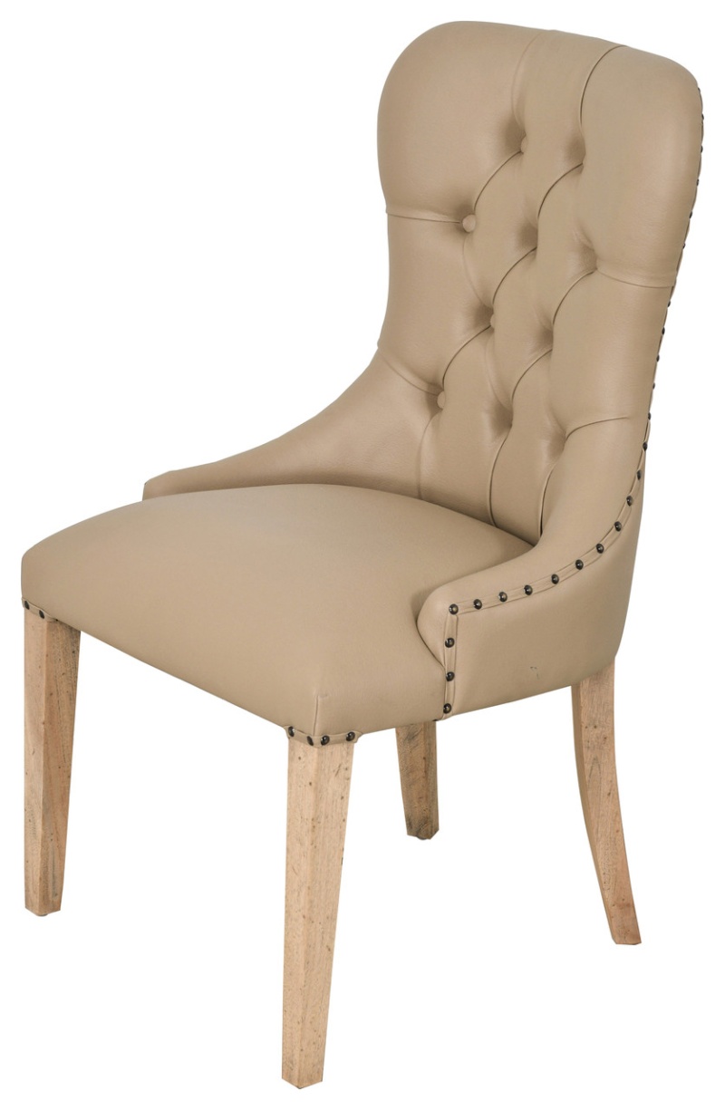 Inverness Farmhouse Work Shop Faux Leather Dining Chair
