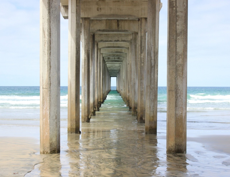 Beach Pier Scene Giclee 36x48