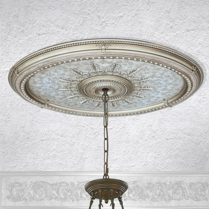Champagne Large Oval Ceiling Medallion