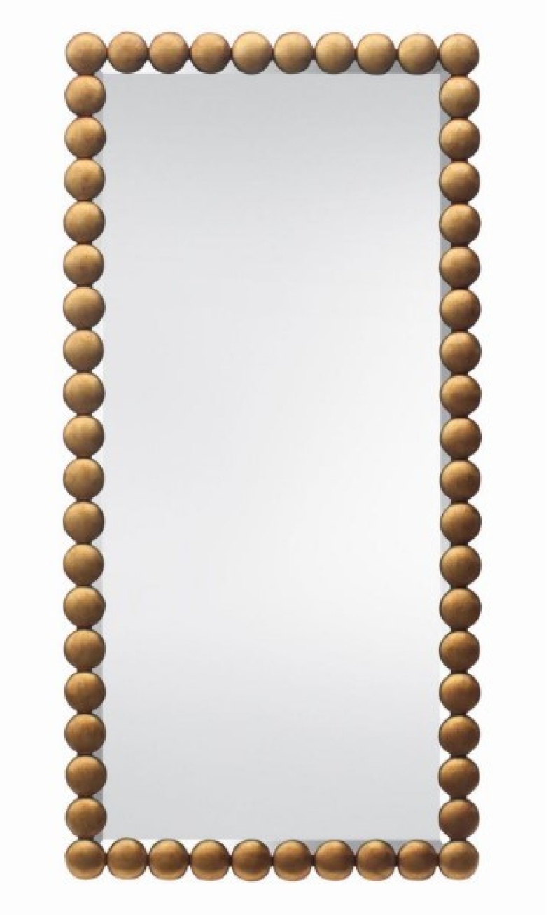 Nailhead Burnished Gold Leaner Mirror