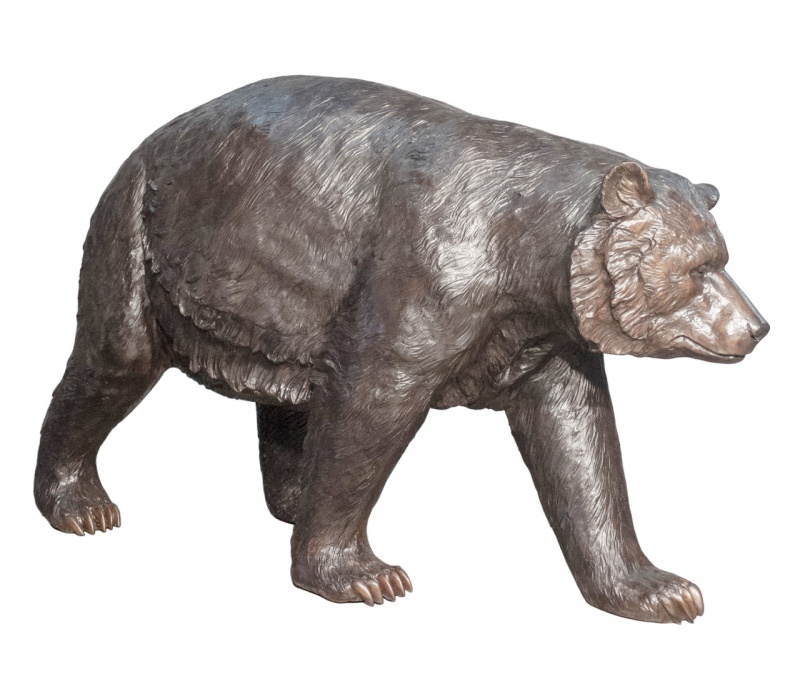 Bronze American Black Papa Bear Standing 65 Inches Long