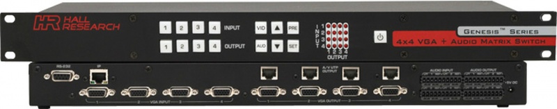 Hall Research 4X4 Vga + Audio Matrix Switch With Utp Output And Ip Control