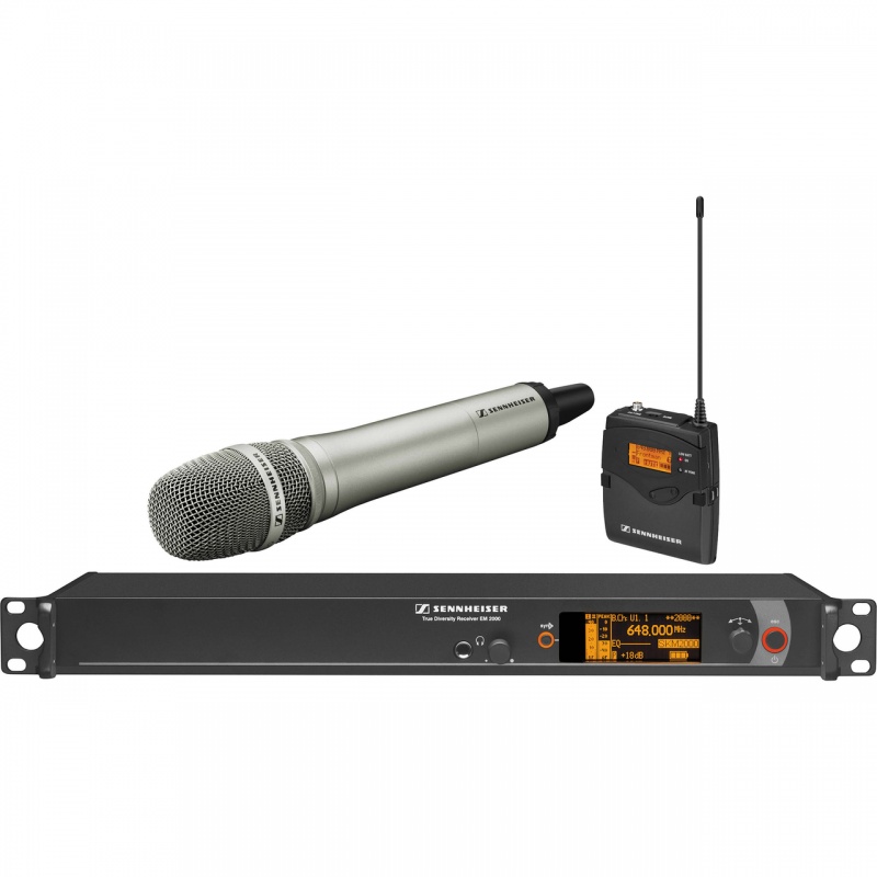 Sennheiser Single Channel Contractor System: (1) Sk 2000Xp Bodypack, (1) Skm 2000Xp Handheld With Neumann Kk 205 Supercardioid Capsule, Nickel; (1) Em 2000 Single Channel Recevier. Frequency Range Aw (516 / 558 Mhz)