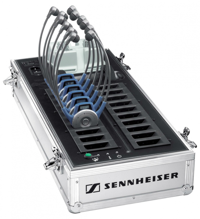 Sennheiser Carrying Case With Charger For (20) Hde2020-D-Ii-Us Or Ek2020-D-Ii-Us Receivers. Offers Auto "Set All" To Same Frequency Feature