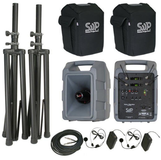 Sound Projections VM-2 Dual Deluxe Body-Pack, Headset Package With Companion Speaker