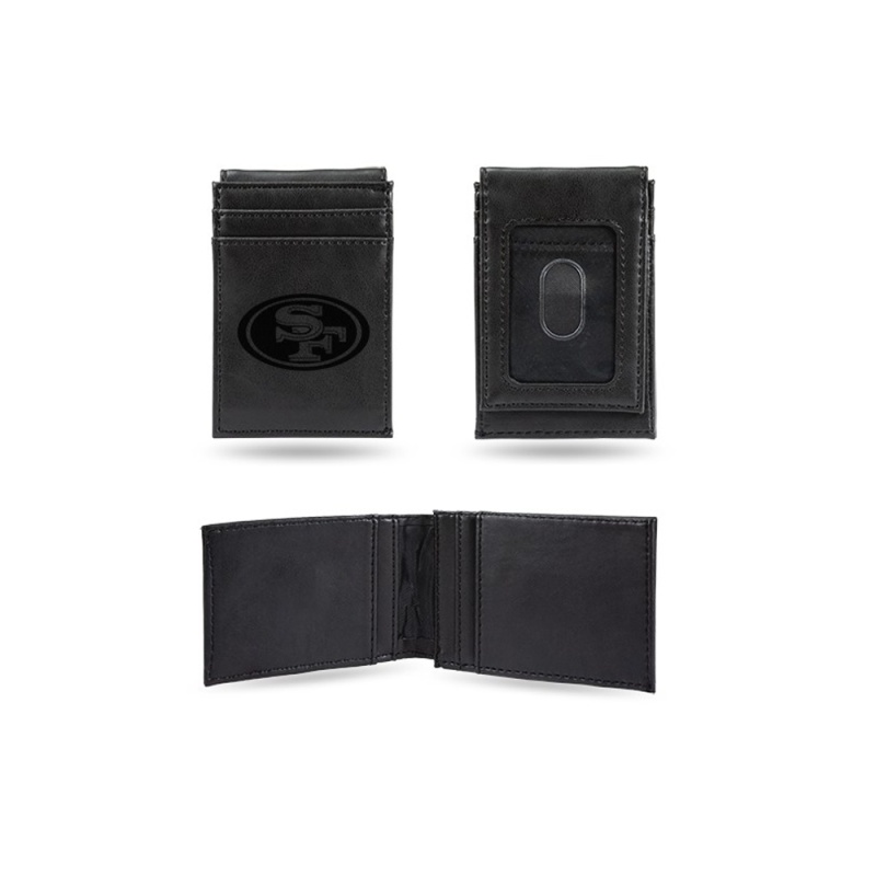 49Ers Laser Engraved Black Front Pocket Wallet