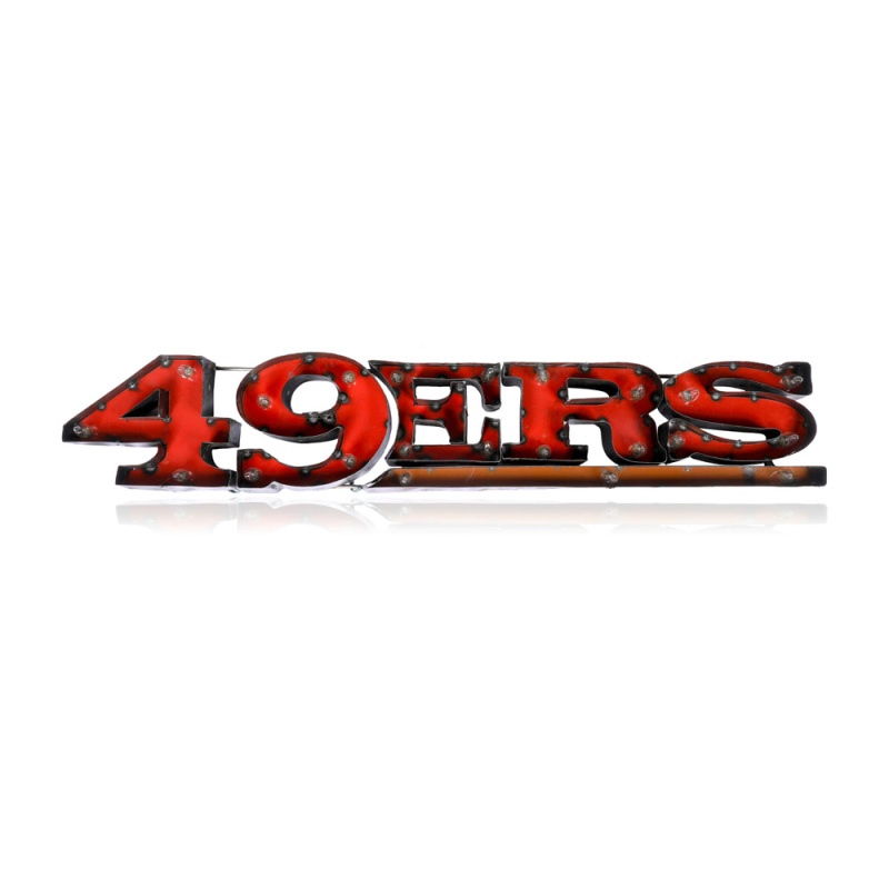 San Francisco 49Ers Lighted Recycled Metal Sign