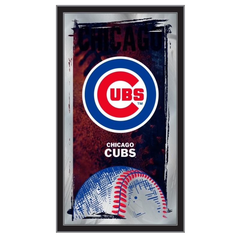 Chicago Cubs 15" X 26" Baseball Mirror By Holland Bar Stool Company