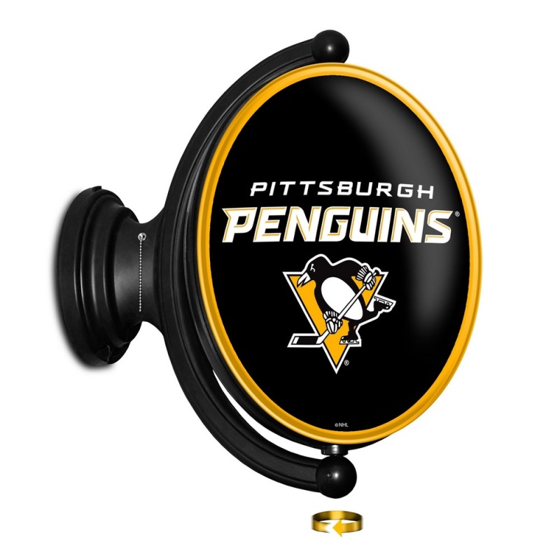 Pittsburgh Penguins: Original Oval Illuminated Rotating Wall Sign
