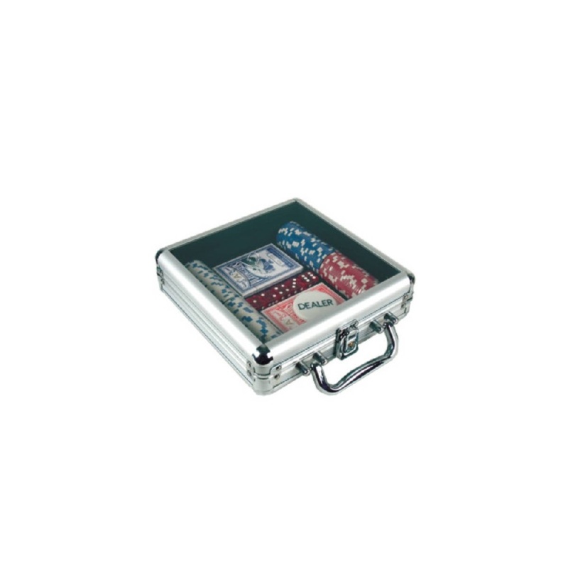 100Pc. 11.5G Poker Set In Acyrlic Lid Aluminum Case