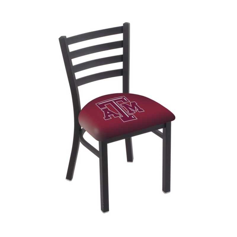 L00418 Black Wrinkle Texas A&M Stationary Chair With Ladder Style Back By Holland Bar Stool Co