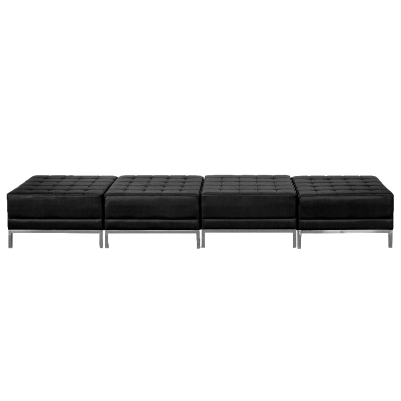 Hercules Imagination Series Black Leathersoft Four Seat Bench With Ganging Clips