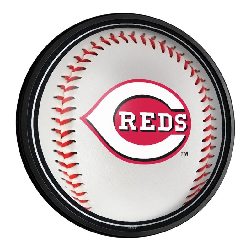 Cincinnati Reds: Baseball - Round Slimline Lighted Wall Sign