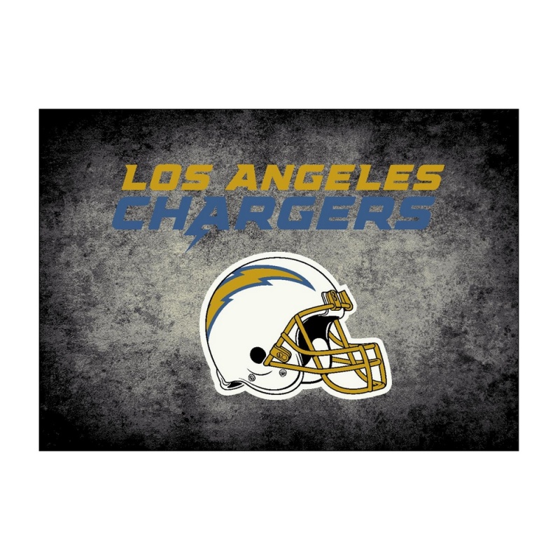 Los Angeles Chargers 8'X11' Distressed Rug