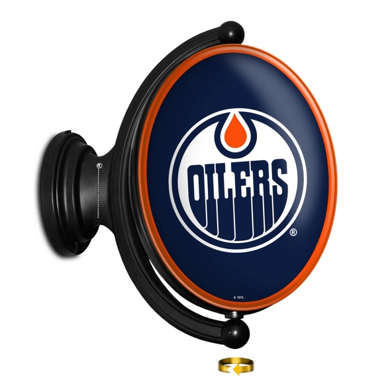Edmonton Oilers: Original Oval Illuminated Rotating Wall Sign