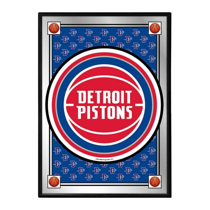 Detroit Pistons: Team Spirit - Framed Mirrored Wall Sign - Vertical