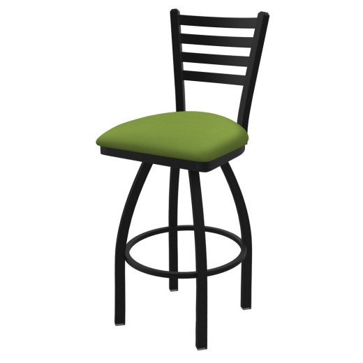 410 Jackie Swivel Stool With Black Wrinkle Finish And Canter Kiwi Green Seat