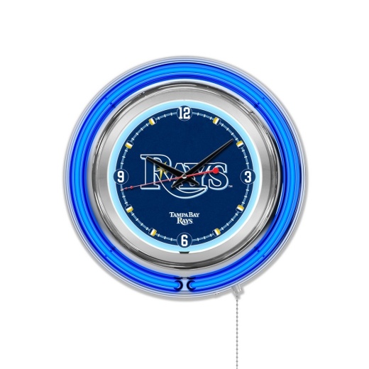 Tampa Bay Rays Double Neon Wall Clock By Holland Bar Stool