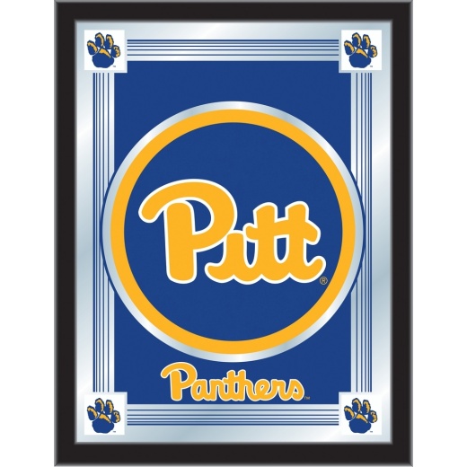 University Of Pittsburgh 17"X22" Logo Wall Mirror By Holland Bar Stool Company Design 1