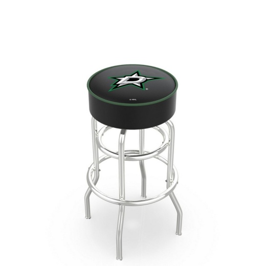 L7c1 4" Dallas Stars Cushion Seat With Doublering Chrome Base Swivel Bar Stool By Holland Bar Stool Company