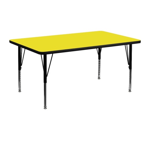 Wren 24''W X 48''L Rectangular Yellow Hp Laminate Activity Table Height Adjustable Short Legs