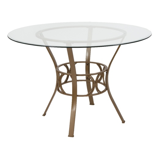 Carlisle 45'' Round Glass Dining Table With Matte Gold Metal Frame