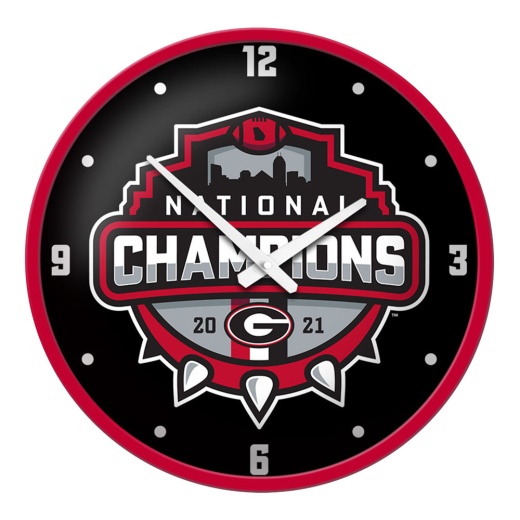 Georgia Bulldogs: National Champions Modern Disc Wall Clock Red