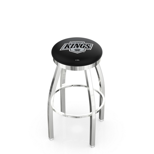 L8c2c Chrome Los Angeles Kings Swivel Bar Stool With Accent Ring By Holland Bar Stool Company 30-Inch