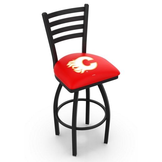 L014 Calgary Flames Swivel Stool With Black Wrinkle Finish