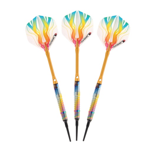 Elkadart Rainbow 90% Tungsten Soft Tip Darts Multi Color Titanium Coating