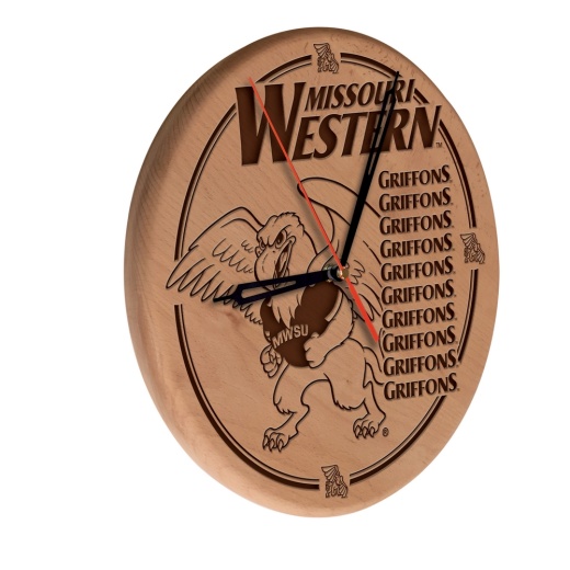 Missouri Western State Laser Engraved Wood Clock By The Holland Bar Stool Co