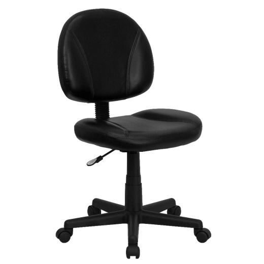 Ronald Midback Black Leathersoft Swivel Ergonomic Task Office Chair With Back Depth Adjustment
