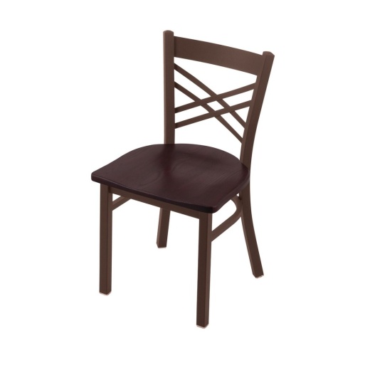 620 Catalina 18" Chair With Bronze Finish And Dark Cherry Oak Seat