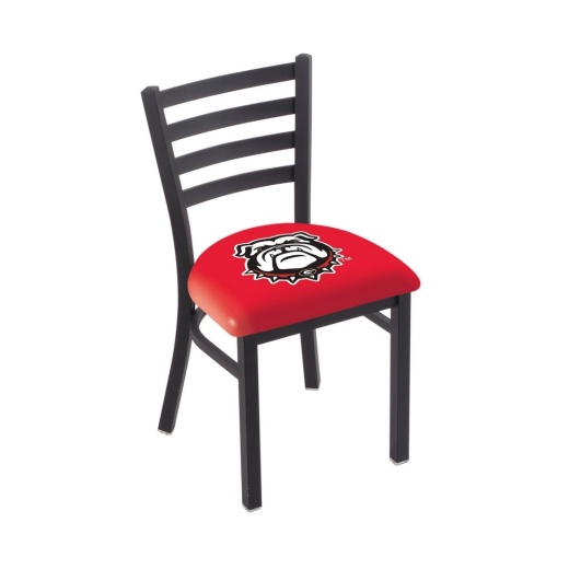 L00418 Black Wrinkle Georgia "Bulldog" Stationary Chair With Ladder Style Back By Holland Bar Stool Co