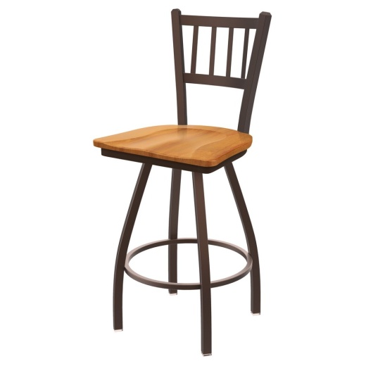 Xl 810 Contessa Swivel Stool With Bronze Finish And Medium Maple Seat