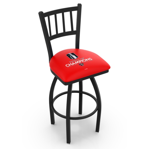 L018 Florida Panthers 2024 Stanley Cup Swivel Stool With Black Wrinkle Finish By Hbs